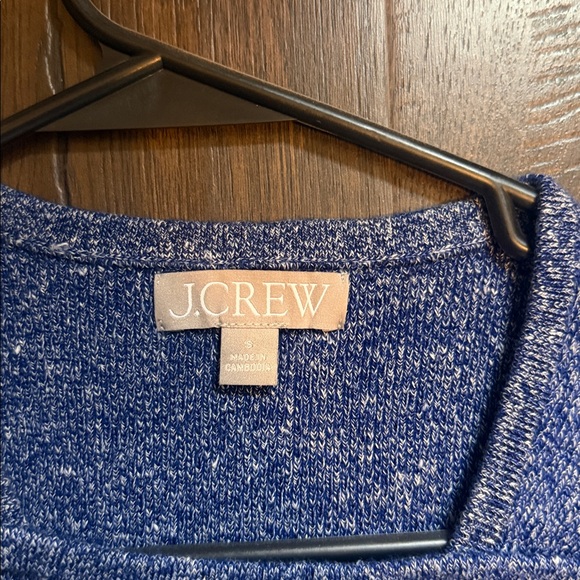 J. Crew Blue Heathered Knit Sleeveless Top with Gold Buttons - Picture 2 of 4